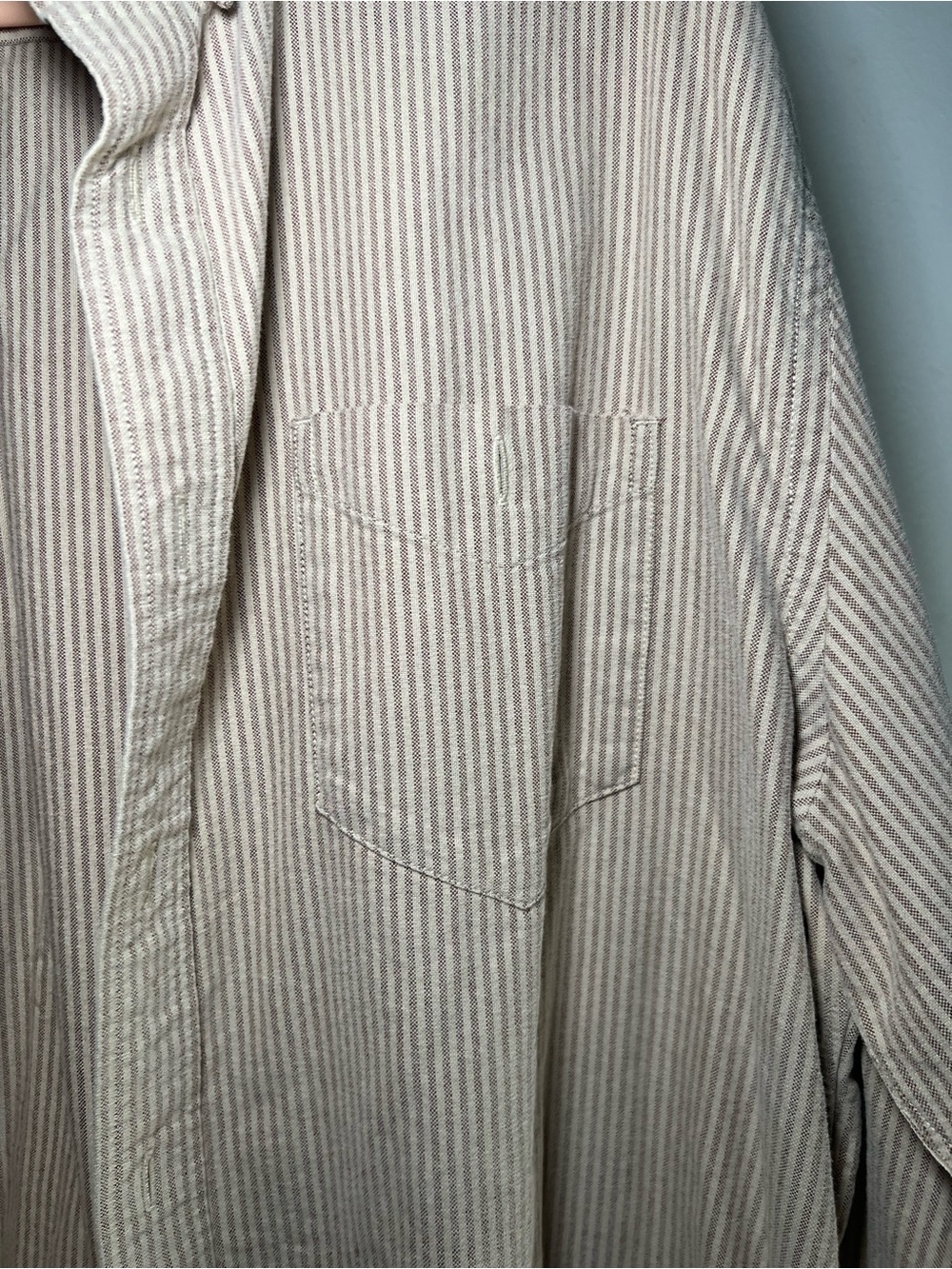 Pendleton Lowell Striped Button Down Shirt Tan Beige XL 100% Cotton - Picture 12 of 16